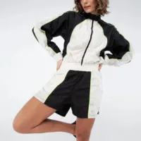 חדש עיצוב מותאם אישית לוגו הדפסת אופנה פנאי העפלה ריצה סט נשים של ספורט מעיל שתי חתיכה סטים