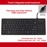 Keyboard Touchpad Industri CNC Terintegrasi 2 in 1 USB/PS2 Terlaris dengan HUB dan Fungsi Mouse Terintegrasi