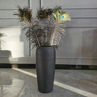Grand pot de fleurs moderne et épuré en céramique noir et blanc, finition mate, pour table, décoration hydroponique, Soiltoware, Anniversaire