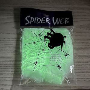 Halloween White Glow in the Dark Stretch <b>Spider</b> Webs Masquerade Party Decoration Props - Product Image 1