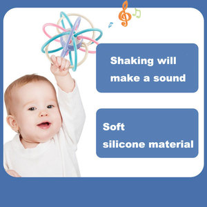 Jouets sensoriels pour nouveau-nés, anneaux <span class=keywords><strong>de</strong></span> <span class=keywords><strong>dentition</strong></span> en silicone, jouet éducatif Montessori pour bébés <span class=keywords><strong>de</strong></span> 0 à 12 mois - Product Image 5