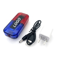 Lampe clignotante rouge et bleue avec lampe torche LED, lumière d'épaule, lumière d'avertissement d'urgence, lumière stroboscopique
