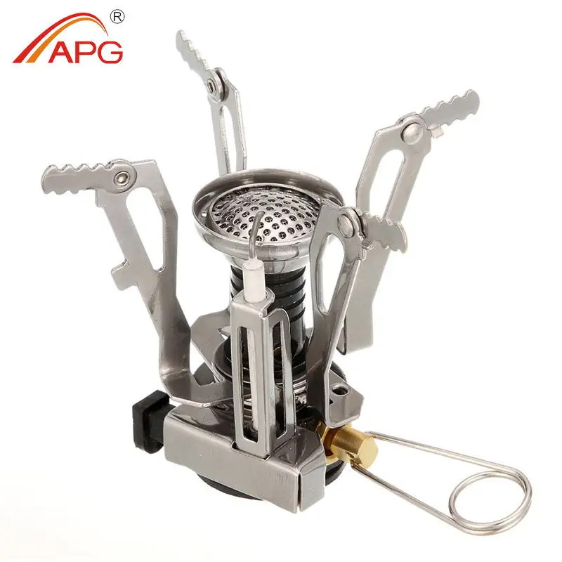 Ultra Light Alloy Outdoor flip Gas Stove Camping Gas Burner Folding Electronic Stove Hiking Portable Fold