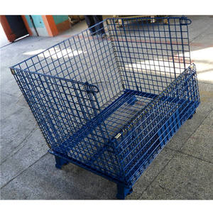 Có thể gập lại xếp chồng lưu trữ lồng kim loại đóng mở <span class=keywords><strong>container</strong></span> cho hậu cần hàn Pet <span class=keywords><strong>container</strong></span> - Product Image 3