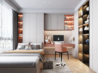 Ensemble de chambre à coucher de luxe en tatami français et système de dressing intégré, panneau écologique vert