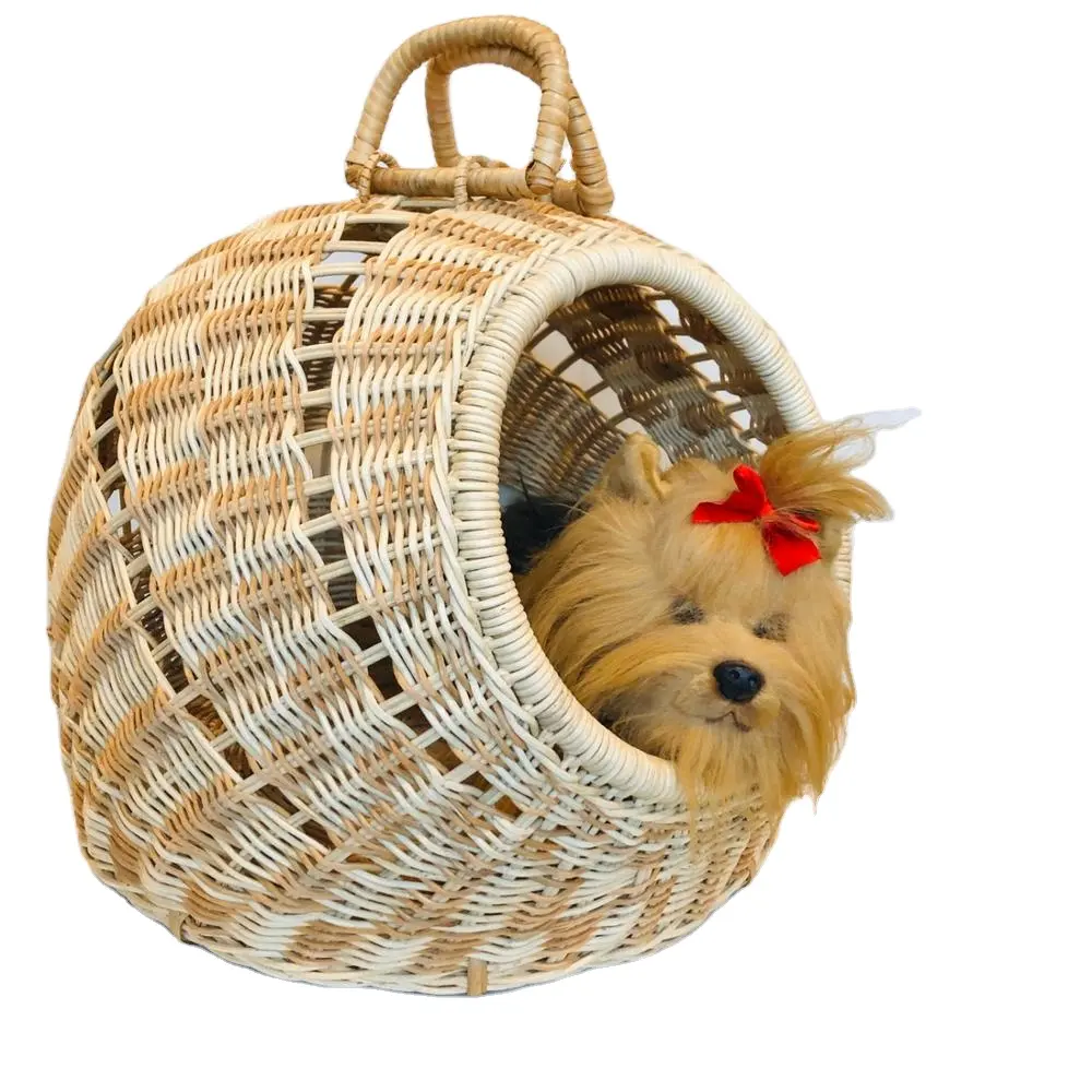 手作り籐ペットハウス犬用ベッドペットケージ & ハウスペットハウス & 家具