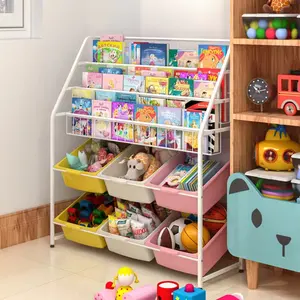ילד חדר בית בטיחות מתכת מדף ספרים תינוק צעצוע אחסון מתלה ילדי הילדים ארונות לילדים
