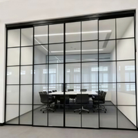 Panneau de séparation de bureau moderne en verre à grille, cloisons acoustiques de qualité supérieure pour salle de conférence