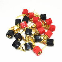 Bornes de connexion à vis pour haut-parleur, tête hexagonale, 4 mm, type banane, plaqué or, en laiton