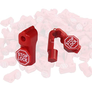 Cerradura de seguridad para ganchos de exhibición, 100 unidades, de plástico rojo, antirrobo, para comercios minoristas - Product Image 4