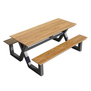 Banc de patio extérieur en WPC avec structure en aluminium pour 4 personnes, mobilier de jardin contemporain et moderne, durable - Product Image 1