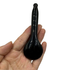 Venta caliente Natural Black Jade Roller Stone Gua Sha Cuchara Blanqueamiento Reflexología facial Masaje ocular Pluma de spa para pies - Product Image 6