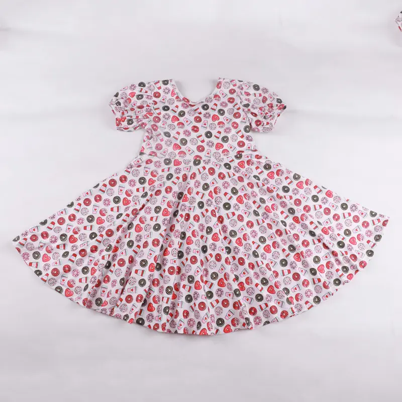 Toddler Girls 1pc Floral Print Color block birthday Dress knee length sleeveless dress 2-12 years old girl smocked dress