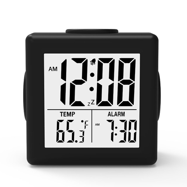 New Mini Travel Alarm Clock With Temperature Digital Display and Lcd Blue Backlight on Demand Alarm Clock