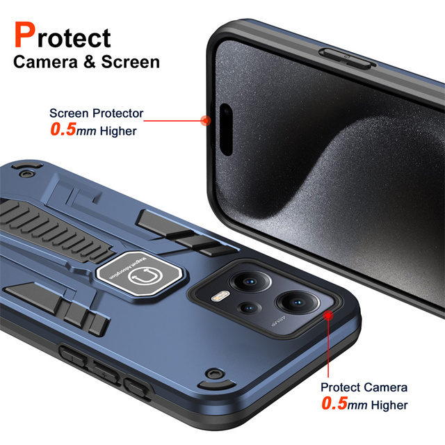 Durable Reinforced TPU+PC Protective Case, Elevated Lens & Screen Frame Anti-Impact Phone Cover for Redmi Note 17/Note 17 Pro/A7