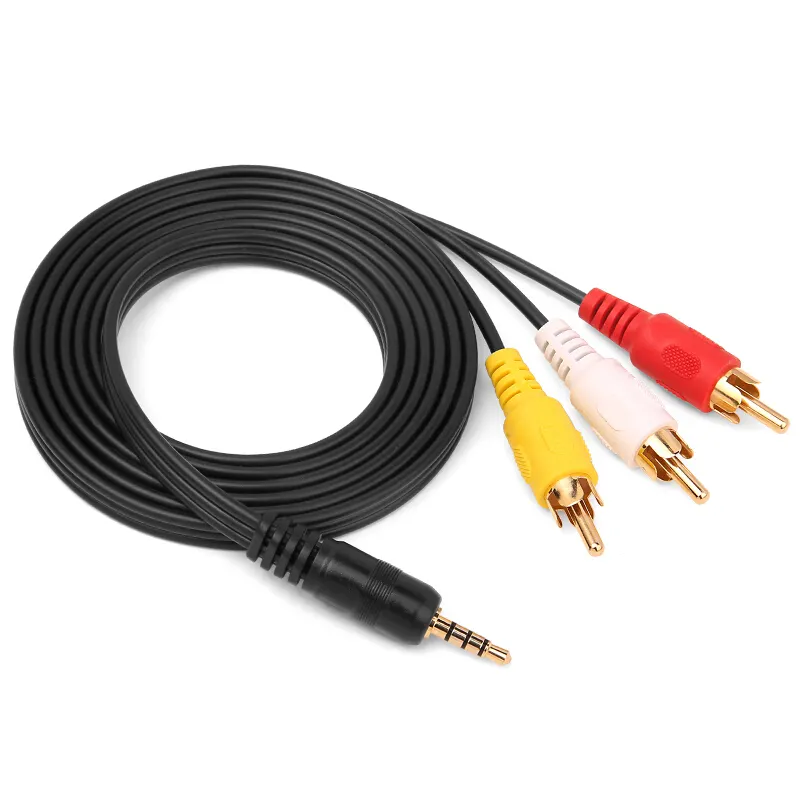 Mini conector AV de 3,5mm a 3 RCA, adaptador macho, Cable de Audio y vídeo estéreo, rca a estéreo