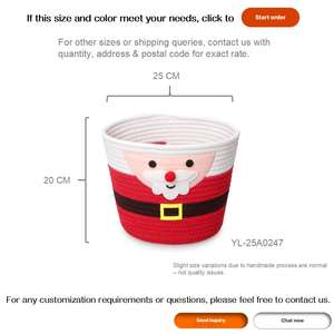 Panier de rangement Père Noël <span class=keywords><strong>en</strong></span> corde de coton rouge écologique pliable pour jouets d'enfants, cadeau de Noël, décoration de fêtes, vente <span class=keywords><strong>en</strong></span> gros - Product Image 3
