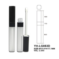 Nouveau design tube de brillant à lèvres mince couvercle rond bouteille carrée emballage de brillant à lèvres personnalisé conteneur de brillant à lèvres vide personnalisé