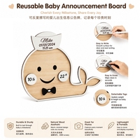 Plaque personnalisée en bois pour l'annonce de la naissance d'un bébé, motif baleine, souvenir de la naissance, décoration de chambre d'enfant, cadeau