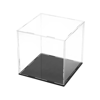 Vitrine d'exposition autoportante à 1 étagère en acrylique poli sur mesure avec revêtement UV, lavable, facile à assembler, pour exposition commerciale