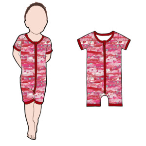 Pigiama Estivo per Bambini in Bambù con Maniche Corte, Collo Tondo e Stampa Love per San Valentino, Tutine per Neonati all'Ingrosso - Product Image 4