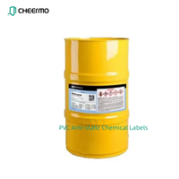 Échantillon Gratuit CHEERMO – Étiquettes Thermorétractables Personnalisables Certifiées BS5609, Étanches, en PVC, Résistantes aux UV, pour Barils de Produits Chimiques et Camions-citernes