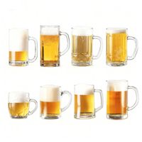 Chope à bière en verre transparent HIXIN avec poignée résistante à la chaleur, parois épaisses, grande capacité, style minimaliste pour les fêtes