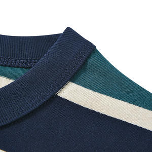 T-shirt Casual <span class=keywords><strong>da</strong></span> uomo in cotone 100% per l'estate con Design a righe multicolore pesante girocollo allentato manica corta digitale <span class=keywords><strong>mare</strong></span> - Product Image 5