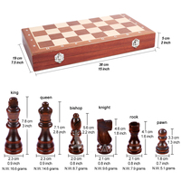 Fabricants vendant 38cm 15 pouces magnétique pliable acajou jeu d'échecs en bois jeu d'échecs de voyage pour enfants adultes