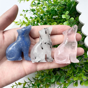 Sculptures en cristal naturel Quartz <span class=keywords><strong>loup</strong></span> pierre de sang jaune oeil de tigre améthyste animaux décoration de <span class=keywords><strong>la</strong></span> maison - Product Image 2