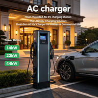 Estación de Carga MAX POWER Tipo 2 de 7 kW, Montada en el Suelo, con Conectores Dobles para Vehículos Eléctricos