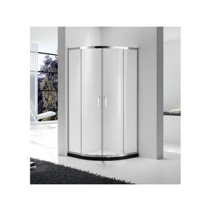 Porte coulissante <span class=keywords><strong>de</strong></span> <span class=keywords><strong>salle</strong></span> <span class=keywords><strong>de</strong></span> <span class=keywords><strong>bain</strong></span> en verre trempé étanche avec cadre en acier inoxydable, design d'angle <span class=keywords><strong>de</strong></span> forme ronde pour appartement - Product Image 1