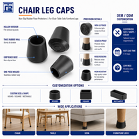 TONGDA Factory Wholesale Chair Leg Caps Rubber Feet Non Slip Floor Protectors for Chairs Tables Sofas Furniture Custom Size OEM