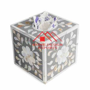 Boîte à mouchoirs en incrustation d'os de taille personnalisée de forme carrée pour la vaisselle Boîte à mouchoirs en incrustation d'os de haute qualité - Product Image 1
