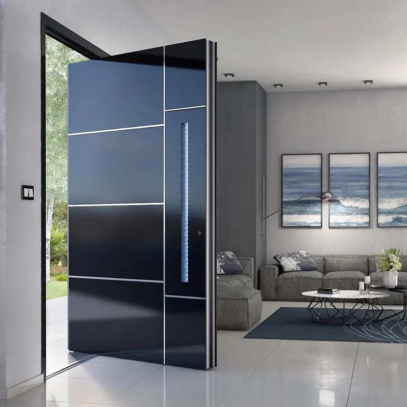 Design moderno Residence Pivot porta insonorizzata in acciaio inox lega di alluminio con Smart Lock porta esterna di sicurezza