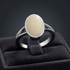 Bague en argent Zoya avec opale australienne Ceylon Gems de 8,3 carats ou 9,25 ratti, sertie avec un serti clos - Cadeau - Product Image 3
