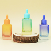 Flacon compte-gouttes carré de luxe personnalisé 30ml 60ml 2oz pour huiles essentielles cosmétiques et capillaires en verre avec compte-gouttes