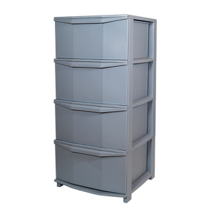 Cajones de Almacenamiento Pratika 375x370x800mm, Organizadores de Plástico Gris para Uso en el Hogar y la Oficina - Product Image 1