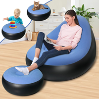 Fauteuil gonflable pour adulte avec repose-pieds, siège gonflable portable pour salon, chambre, terrasse et détente