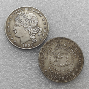 1878,1879 Amerika Serikat 1 Dolar "Goloid Metric Dollar" Koin Peringatan Gaya Antik, Hadiah, Dekorasi Rumah - Product Image 3