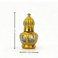 Flacon de parfum de luxe 3 ml en gros, fin, octogonal, avec bordure dorée, applicateur à bille, rechargeable, flacon de voyage, emballage cadeau