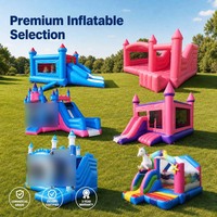 DFRL Château gonflable commercial personnalisé en PVC de 0,55 mm pour enfants, combo trampoline et toboggan avec souffleur, garantie de 3 ans, installation facile