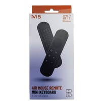 M5 Mini Wireless 7-Color Backlit LED Rechargeable RF Communication Remote Control Air Mouse Mini Keyboard Plastik Untuk Penggunaan di Rumah