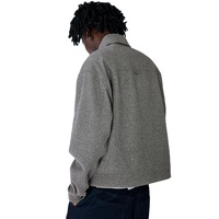 Blouson Bomber Homme Vintage Ample et Oversize avec Fermeture Éclair sur la Poche Avant, Personnalisé OEM, Enduit, Coupe-Vent, Imperméable, Décontracté, Grandes Tailles