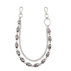 โซ่คาดเอวโลหะรูปหัวกะโหลกสองชั้นสไตล์พังก์ฮิปฮอปเครื่องประดับแฟชั่นสำหรับสวมใส่ทุกวัน - Product Image 5