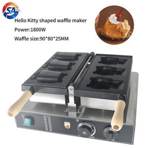 Macchina per Wafer a Forma <span class=keywords><strong>di</strong></span> <span class=keywords><strong>Hello</strong></span> <span class=keywords><strong>Kitty</strong></span>, Elettrica, in Acciaio Inox, Nuova 110/220V, Alta Produttività, 1 Anno <span class=keywords><strong>di</strong></span> Garanzia, per Snack Bar - Product Image 1
