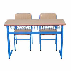 Soaring Eagle Double Desk And <b>Chair</b> Set For School Classroom Use With Storage <b>Basket</b> - Product Image 2