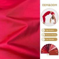 Tela de Poliéster y Elastano, Tela Elástica en 4 Direcciones, 260 g/m², Absorbe la Humedad, OEM ODM, Tela para Ropa Deportiva y Yoga
