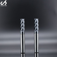 Prix usine CH 4*10*50mm Outils de fraisage CNC en carbure monobloc d'acier au tungstène, fraises à queue carrée à 4 cannelures pour l'acier inoxydable