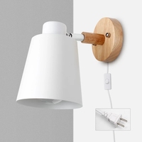 PHYVAL Nordic avec prise de fer E27 Macaroon 6 couleurs Applique murale de chevet Led EU/US Plug Appliques murales avec interrupteur